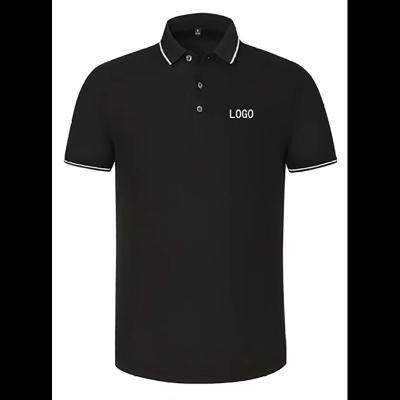 China Custom Lidong Logo Anti-Wrinkle Cotton Pique Multicolor Black Polo T-shirt Slim Fit for sale