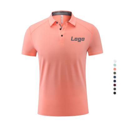 China Anti-Wrinkle Lidong Customized Logo Pink Polo Shirts Breathable Polo Shirts T-shirt Moisture Wicking Men Customized for sale