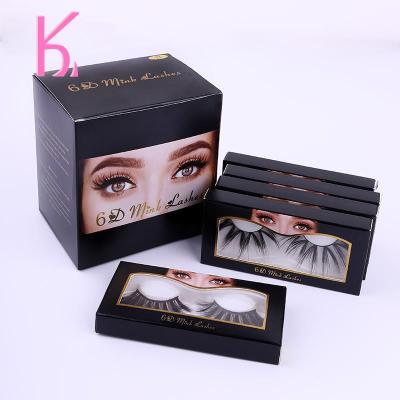 China 25mm long natural mink eyelashes 3d false eyelashes makeup false eyelashes custom logo and packaging for sale