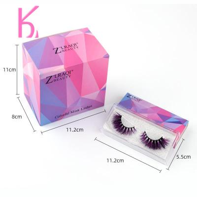 China Long Small Natural Color Lash Extensions Color Glitter Colored Eyelashes Real Mink Handmade Strips Eyelashes for sale