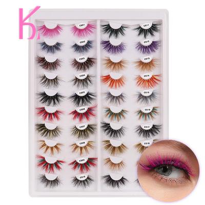 China Long Natural False Eyelash Vendor Customized Boxes Wholesale Price 3d Lash Color Real Mink Eyelashes for sale