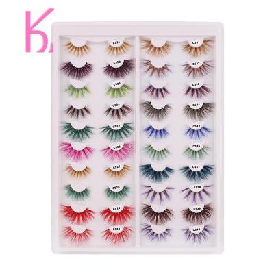 China 3d Lash Color Real Mink Long Natural False Eyelashes False Eyelash Vendor Customized Boxes Wholesale Price for sale