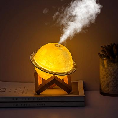 China Portable USB Rechargeable Mini Humidifier Decorative Desktop Cool Commercial 3D Moon Lamp Mist Humidifier For Gift for sale