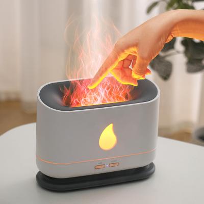 China 2022 Aroma Flame Air Diffuser New Freed Father's Day Household Flame Bedroom Gift Portable Humidifier Stylish Office Diffuser Aromatic for sale