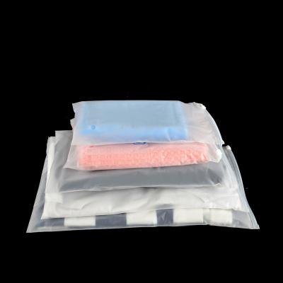 China Recyclable Wholesale transparent frosted clothing zipper bag clothing packaging bag HDPE clothing storage bag for sale