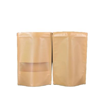 China Microwaveable self-sealing window kraft paper bag nuts tea moisture-proof food packaging bag kraft paper sealing bag wholesale for sale