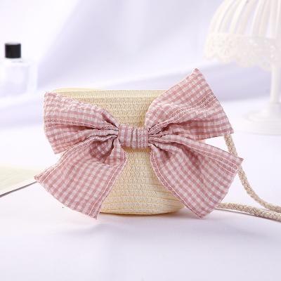 China Cutefoldable Princess Sun Straw Sunscreen Sunscreen Girls Big Bow Beach Hat Cutefoldable Bag for sale