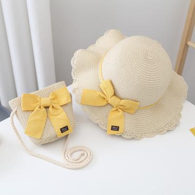 China Cute Picture Summer Children's Sunscreen Hat Baby Straw Hat Bag Suit Kids Girls Raincoats Large for sale