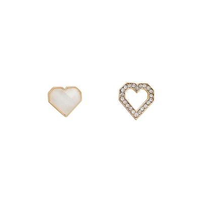 China CLASSIC luxury jewel girls 925 Sterling Silver Enamel CZ heart stud earring sequin heart earrings for sale