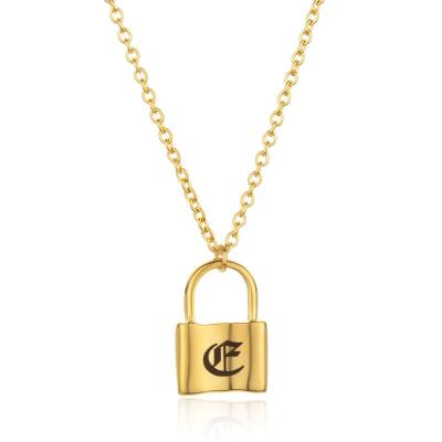 China 2022necklaces cute with locking clasps tiny head lock pendant set custom necklace lock for sale