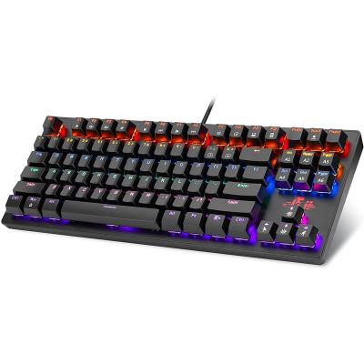 China Rii RK908 Anti-Ghosting Backlit Mechanical Gaming Keyboard 87 Keys Blue Switches Backlit Keyboard For Gamer RGB Laptop Black for sale