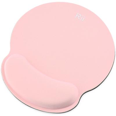 China Rii Eco-Friendly Mouse Pad With Gel Cushion Waterproof Ergonomic Comfort Mouse Pad With Wrist Rest For Computer And Laptop Black for sale