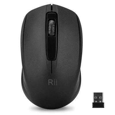 China Ergomomic Rii RM100+ wireless mouse suitable for PC, notebook, windows and office. 1000 dpi including USB receiver (black) for sale