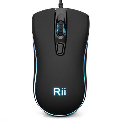 China Rii Backlit RM105 Wired Mouse, USB Computer Mouse, Blue LED Optical Desktop Mouse 1600 DPI for PC, Computer, Laptop, Desktop, Windows for sale