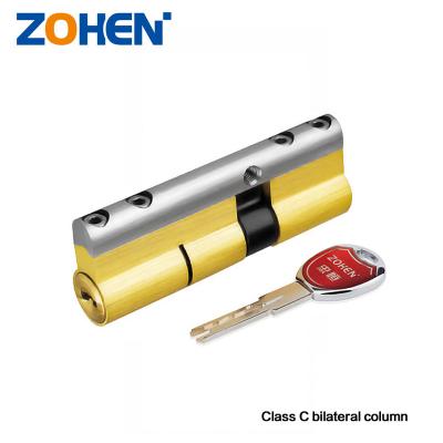 China Zhong heng pure copper security locks two side core C level column bedroom lock the door for sale