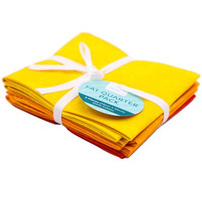 China High Quality Shrink-Resistant Fabric 100% Yellow Organic Cotton Fat Quarter Soft 112cm Width Solid Color Spot for sale