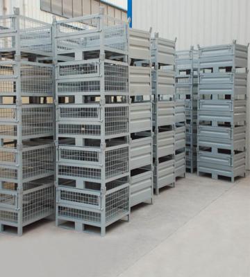 China Stackable Galvanized Steel Metal Pallet Cage for sale