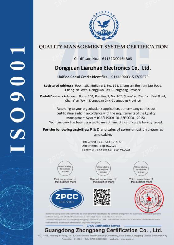 ISO - Dongguan Leenz Electronics Co., Ltd