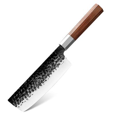 China 7 Inch Chef's Knife Japanese Vegetable Usuba Disposable Knife Forged High Carbon Steel Kitchen Nakiri Knife for sale