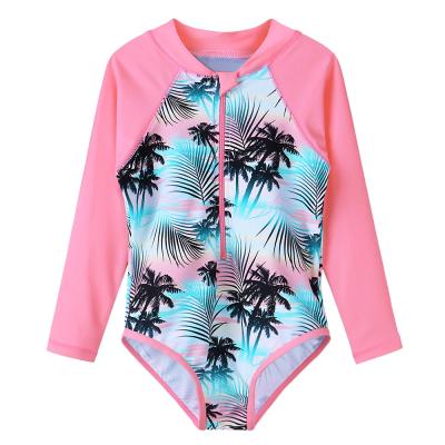 China Plus Size Kids Swimwear For Girls Recycled Fabric Sun Protection Kids Swimwear OEM One Piece Swimwear for sale