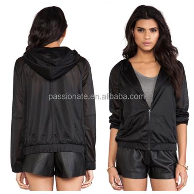 China Wholesale Custom Viable Mesh Gym Hoodie Zip Up Coat for sale