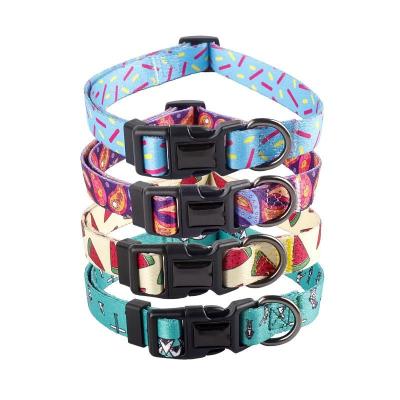 China 2022 Custom Cute Personalized Manufacturer OEM Nylon Custom Printing Designer Luxury Training Dog Collar for sale