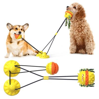 China Cute Moving Pull Dental Able Chewing Novelty Viable With Suction 2 In 1 Dog Toy Set Christmas for sale