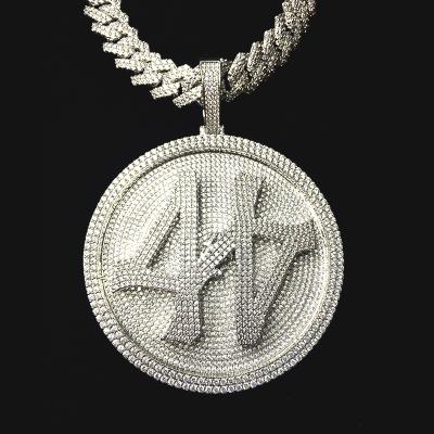 China Hiphop Custom 925 Silver Vintage Hip Hop Whisper Pendants Gold Plated Zircon Iced Out Mens Charms Necklace Custom Hip Hop Name Pendant for sale