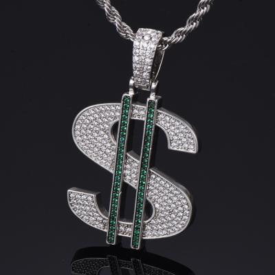 China Fashion TRENDY Necklaces Man Pendant 18K Gold Plated Jewelry New Design Hip Hop Dollar US $ Pendant for sale