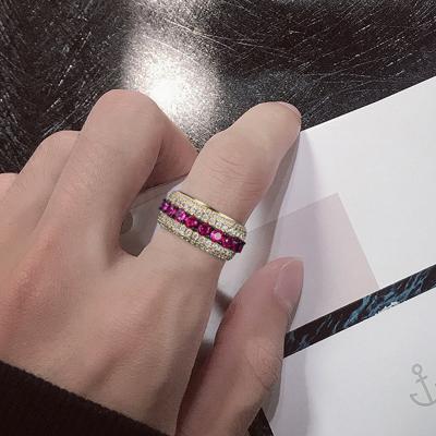 China Hiphop new fashion 925 sterling silver bling bling diamond ring for women zircon hip hop men's moissanite brass ring for sale