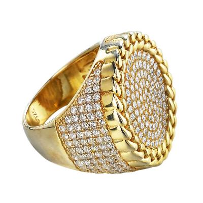 China Wholesale CLASSIC Gold Iced Out Square Shape Ring Crystal Rap Charms Jewelry Hiphop Ring Unisex Band Bling Rings Trendy for sale