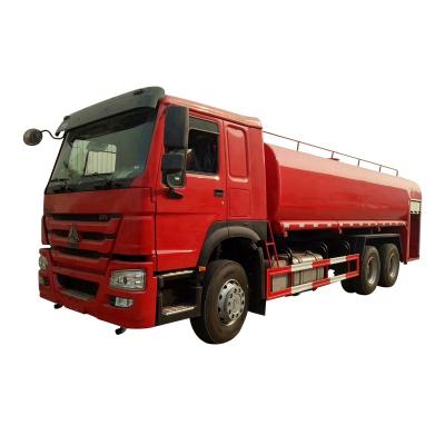 China Carbon steel sinotruk howo RHD 6X4 manual gear box chassis mounted 25000Liters water tank sprinkler bowser truck price for sale for sale