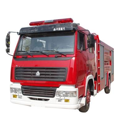 China howo fire truck dimension 4X2 water foam fire truck water tender fire truck 9720X2500X3585 for sale