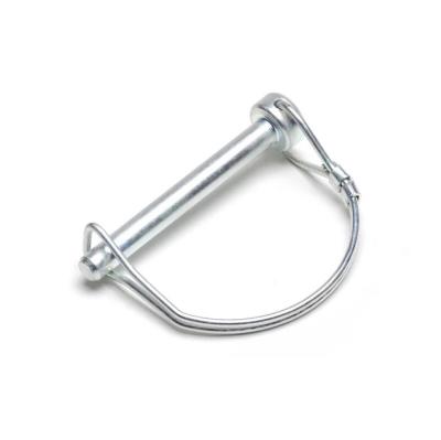 China 1/4'' Round Wire Lock Pin Carbon Steel White Zinc Effective Length 1-3/4'' For Trailer Couplings And Hitches for sale