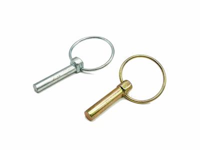 China 1/4'' Lynch Pin Lock Safety Linch Pins Carbon Steel Yellow Zinc Effective Length 1-1/4'' For trailer Truck and Excavators for sale