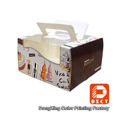 China Glossy Varnishing 8 Inch Cake Packaging Boxes , Open Window Personalised Cake Boxes for sale