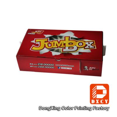 China Corrugated Cardboard Fast Food Boxes Packaging Recyclable Red Varnish Coating Printing for sale