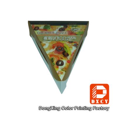 China Glossy Varnishing Food Grade Pizza Packaging Boxes Triangle Single Slice Pizza Box for sale