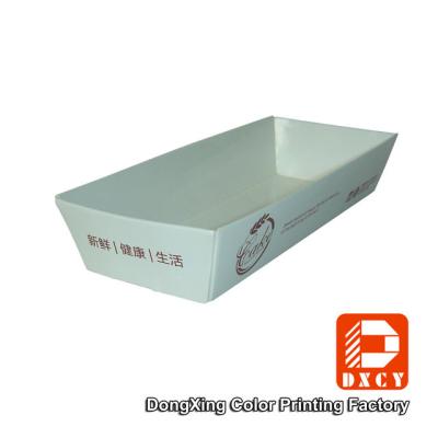 China Recycled Unique Food Packaging Boxes , Laminated Rectangle Paper Food Boats for sale