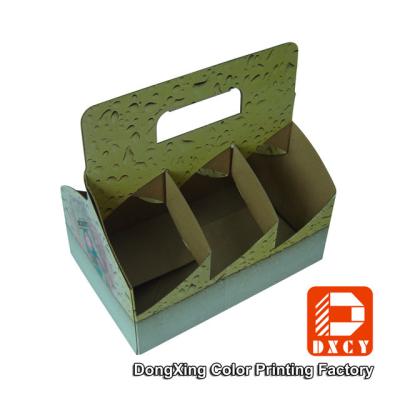 China Corrugated Cardboard Take Away Packaging For Drink Cups Glossy Varnishing for sale