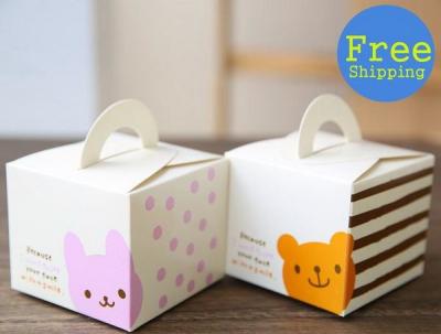 China Biodegradable Single Cute Cookie Cake Boxes With Window Varnishing Printing Handling for sale