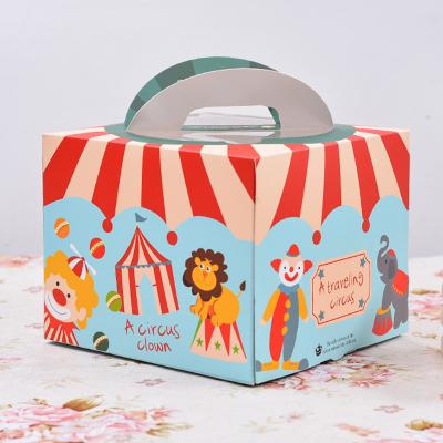 China Eco Friendly Beautiful Colored 4 Inch Cake Boxes Fancy Cartoon Design for sale