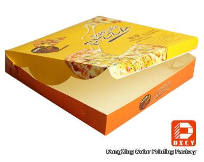 China Yellow Cool Small Empty Folding Pizza Box Recycling Glossy Lamination Craft for sale