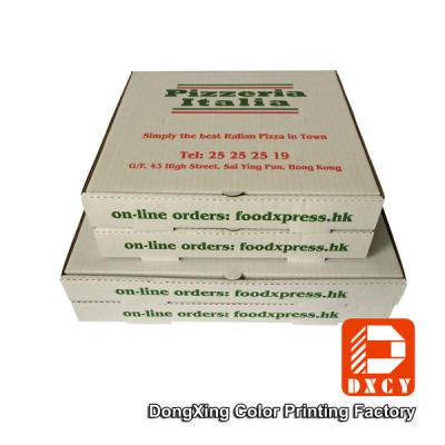 China White Takeaway Pizza Packaging Boxes , Custom Logo Printing Innovative Foldable Pizza Box for sale