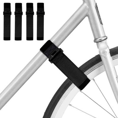 China Suitable for most types of bicycles high quality nylon strap bike wheel ties adjustable hook and loop strap mount bike rack for sale