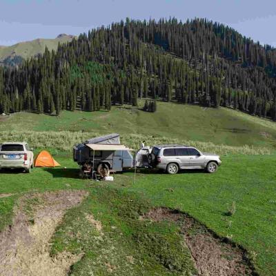 China Customize Off Road Travel Trailers Full Size Tire 4wd Camper Trailer for sale