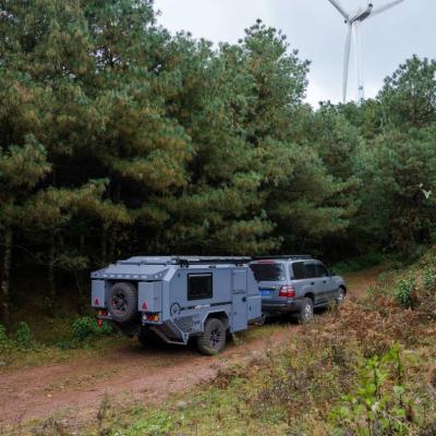 China Solar Panel Hard Floor Camper Trailer Beautiful Offroad Pop Up Trailer for sale