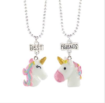 China Fashionable Resin Colored Solid Necklace Animal Pendant Kids Best Friends Necklace Friendship Necklace for sale