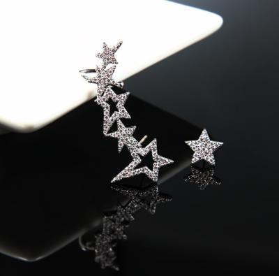 China Asymmetric Star Zircon Jewelry Silver Earring Silver925 Female Long Earring for sale