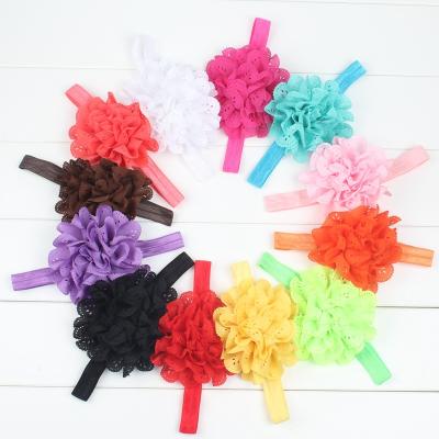 China Up-to-date 12 Color Mix Flower Baby Hair Tiara Popular Explosive Children's Hair Band Wavy Elastic DIY Headband Children DIY Retro for sale